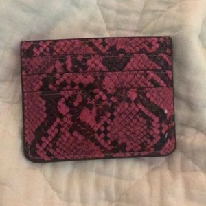 Pink snake print cardholder